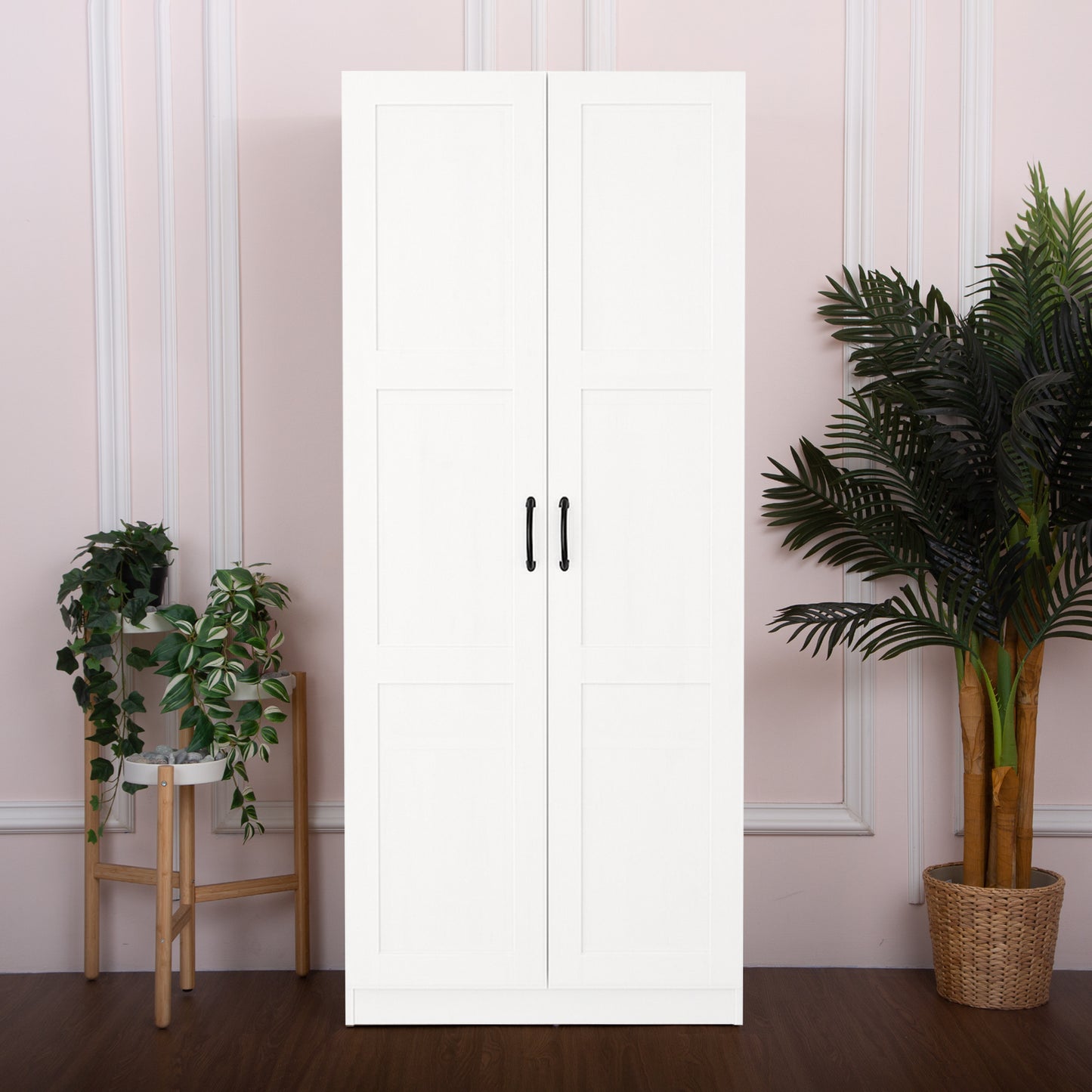 30 in. W x 71 in. H x 16 in. D 5-Shelf Wood Freestanding Cabinet