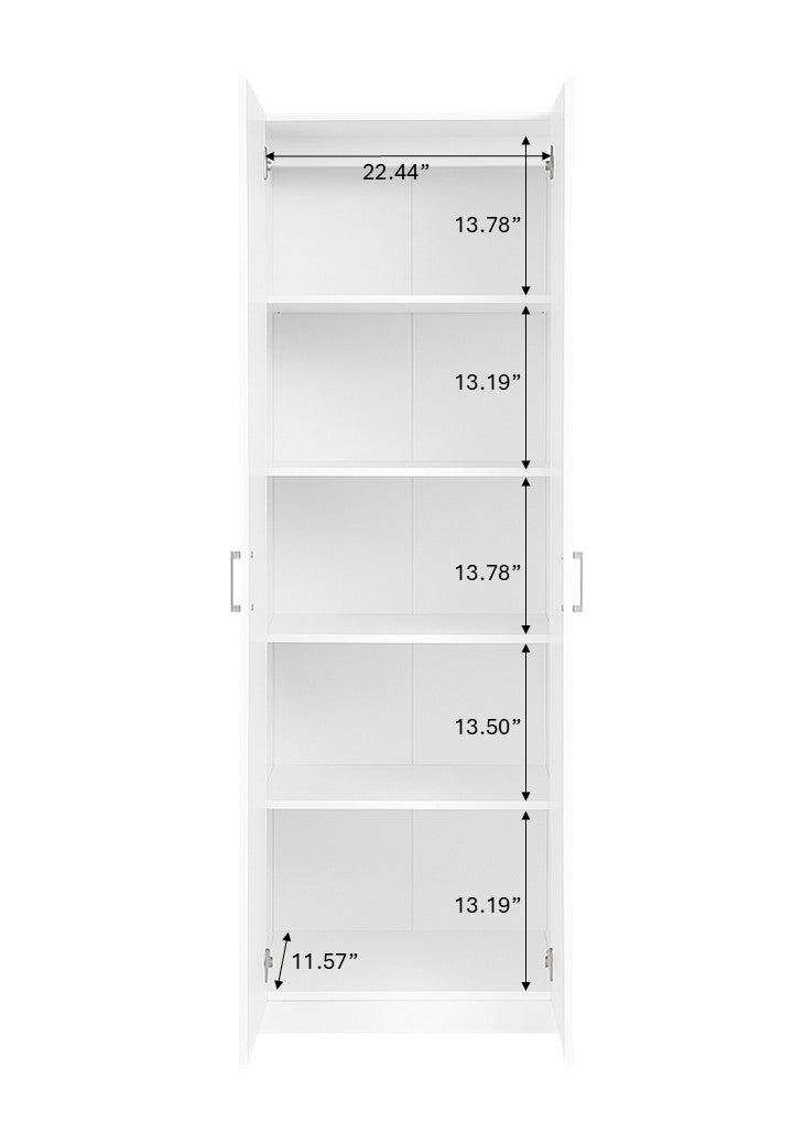 24 in. W x 71 in. H x 12 in. D 4-Shelf Wood Freestanding Cabinet