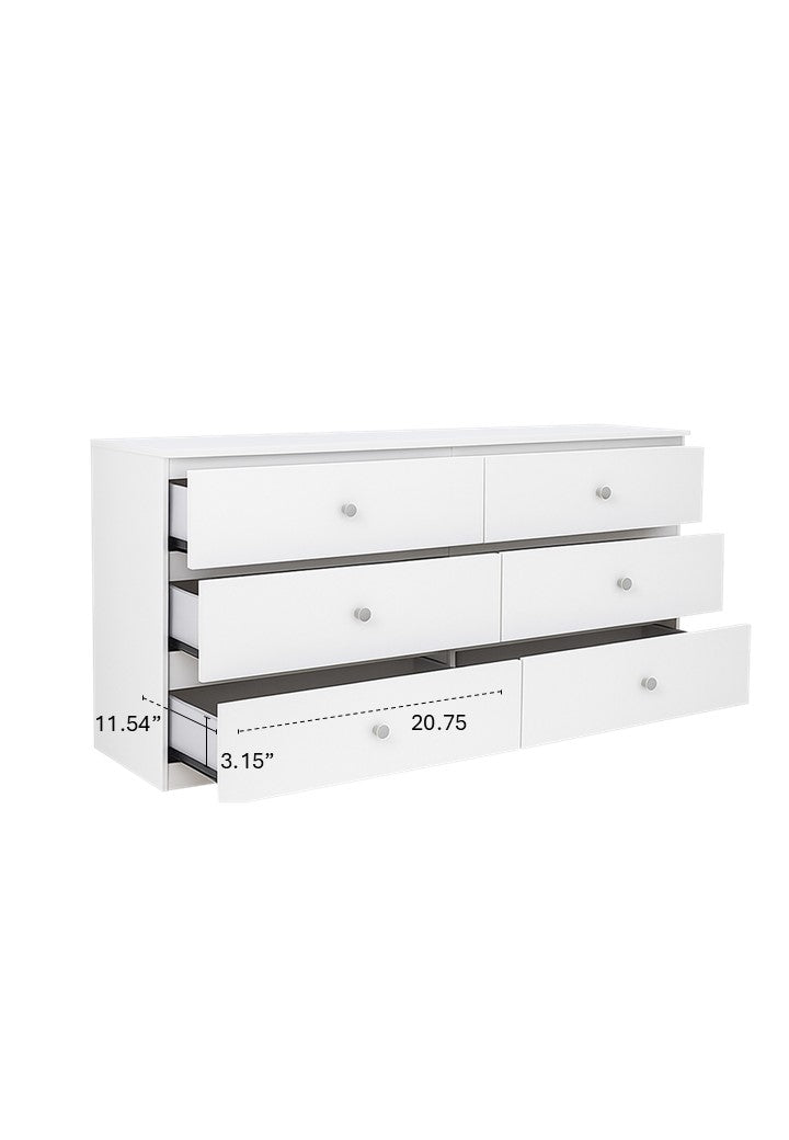 6-Drawer 47 in. Wide Chest of Drawers