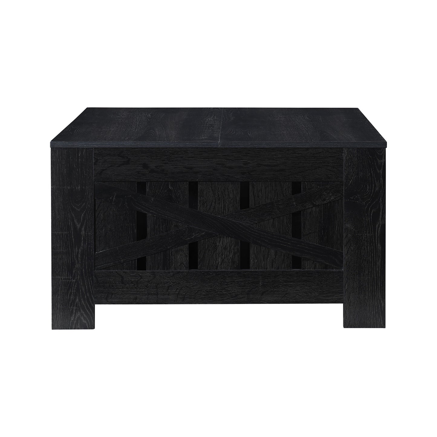 31.5 in. Farmhouse Square Coffee Table with Open Storage for Living Room
