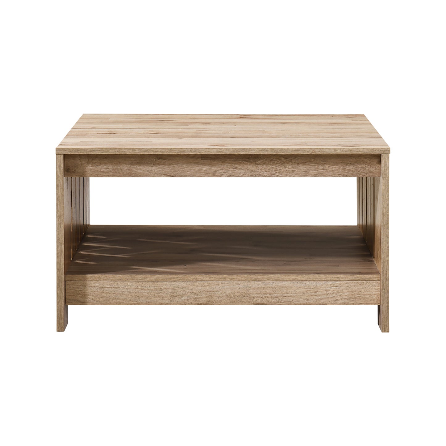 31.5 in. Farmhouse Square Coffee Table with Open Storage for Living Room