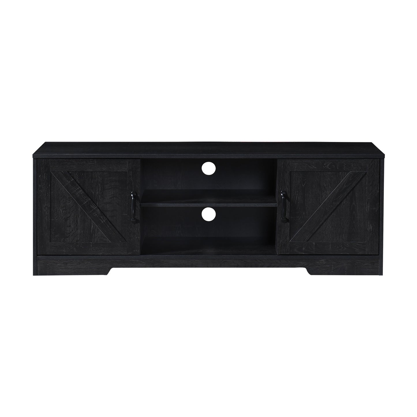 59 in. Farmhouse TV Stand For TVs Up To 59" with 2 Storage Cabinets, Wood Barn Door Media Television Console Table With Storage, Modern Entertainment Center For Living Room