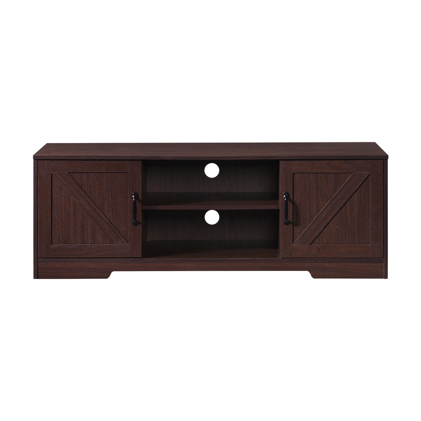 59 in. Farmhouse TV Stand For TVs Up To 59" with 2 Storage Cabinets, Wood Barn Door Media Television Console Table With Storage, Modern Entertainment Center For Living Room