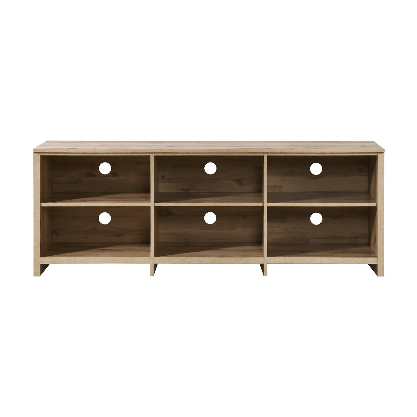 65 in. Modern TV Stand For TVs Up To 62" With 6 Open Shelves, Modern Entertainment Center With Storage, TV Console Table Media Cabinet For Living Room, Bedroom And Office