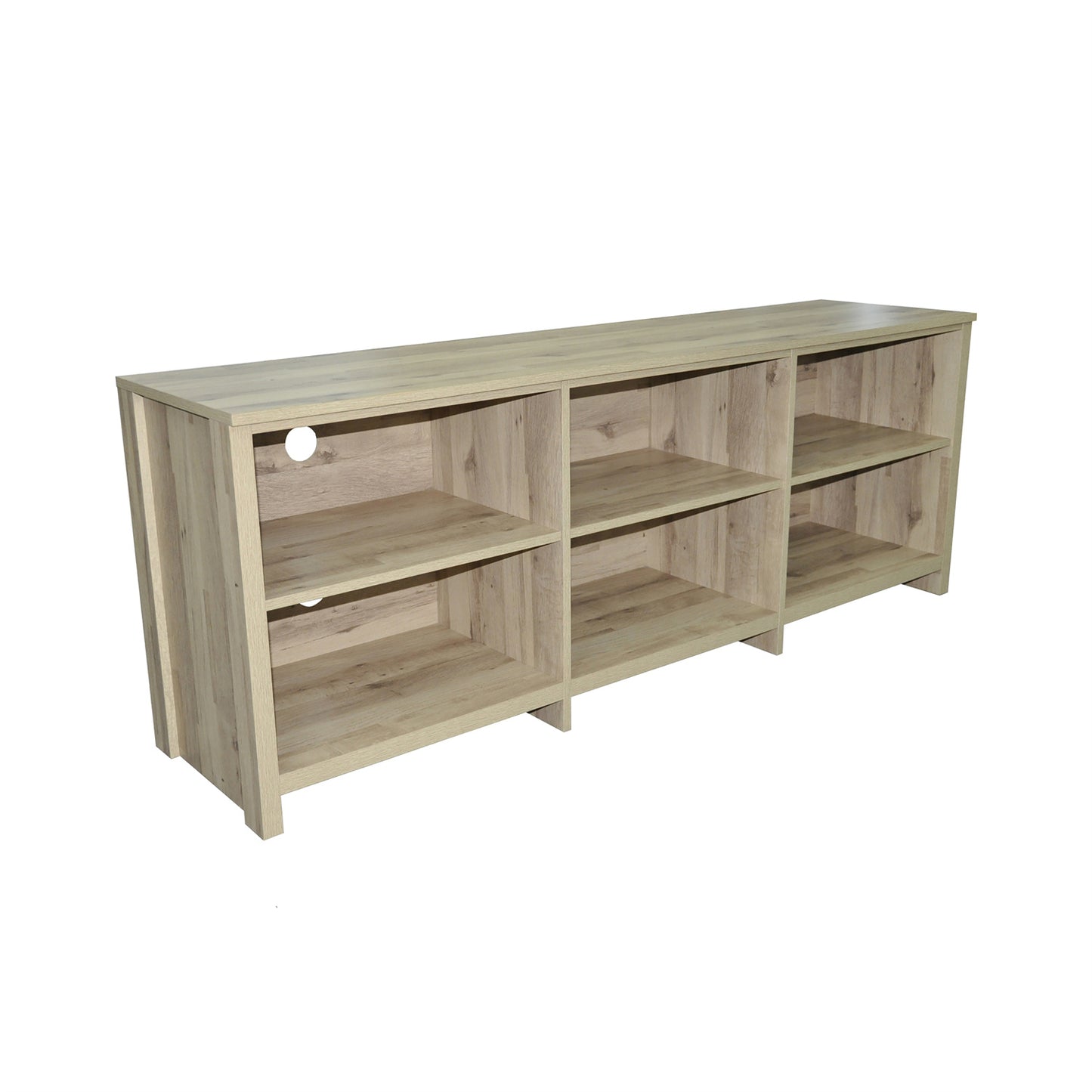 65 in. Modern TV Stand For TVs Up To 62" With 6 Open Shelves, Modern Entertainment Center With Storage, TV Console Table Media Cabinet For Living Room, Bedroom And Office
