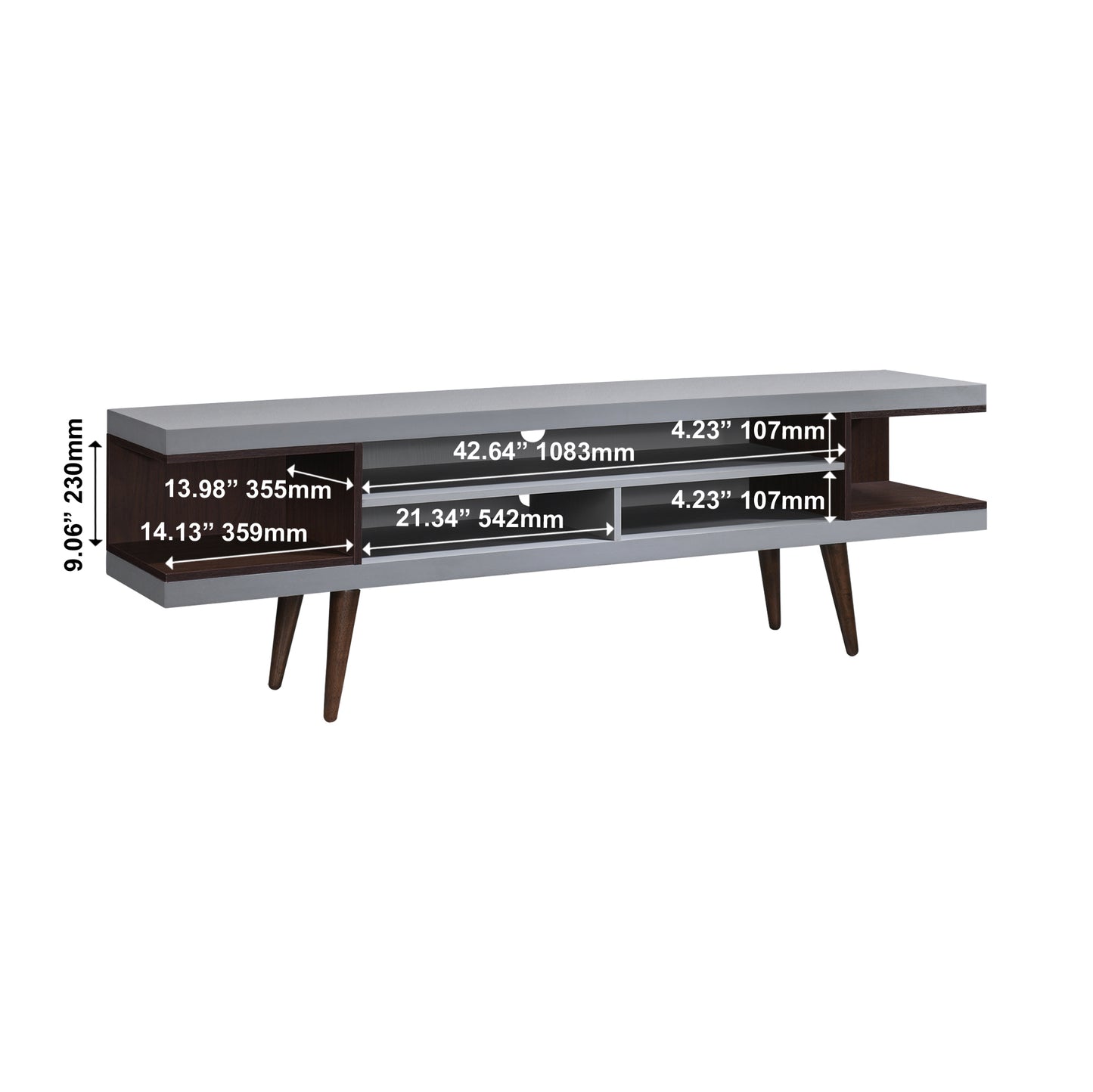 70.87 in. Wood TV Stand with 5 Storage Shelves Fits TV's up to 75 in.