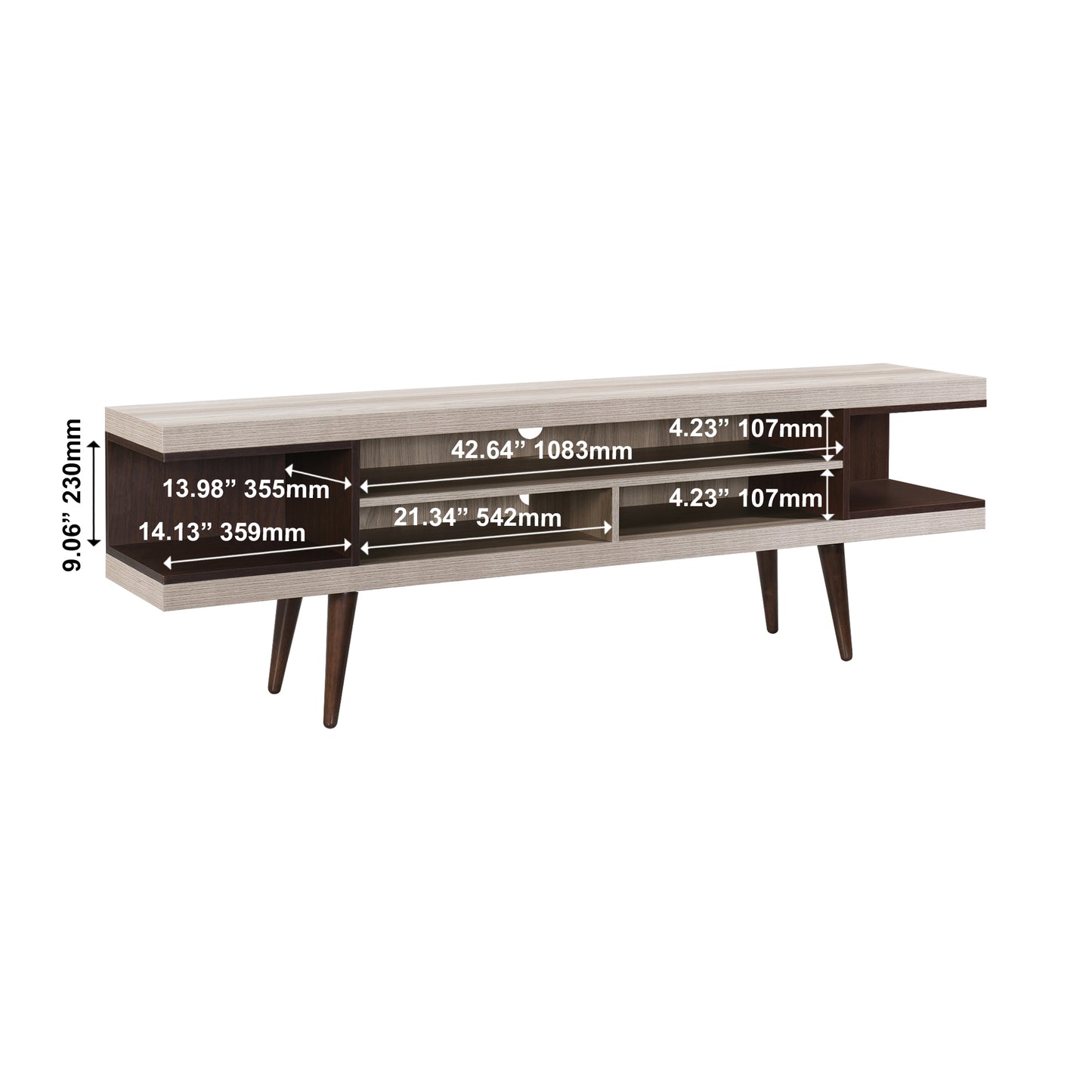 70.87 in. Wood TV Stand with 5 Storage Shelves Fits TV's up to 75 in.