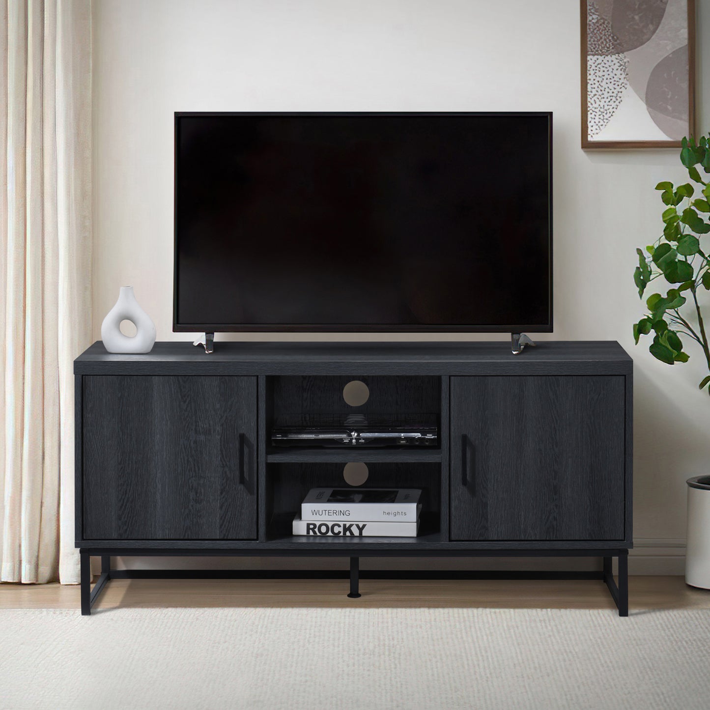 47 in. Wood TV Stand with 2 Storage Cabinets Fits TV's up to 50 in.