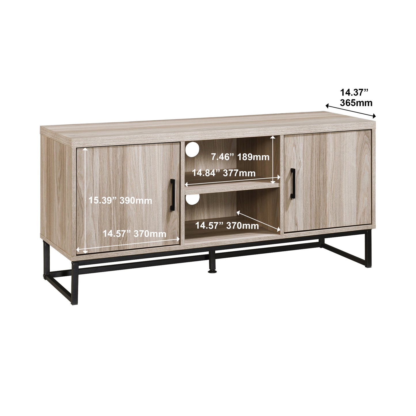 47 in. Wood TV Stand with 2 Storage Cabinets Fits TV's up to 50 in.