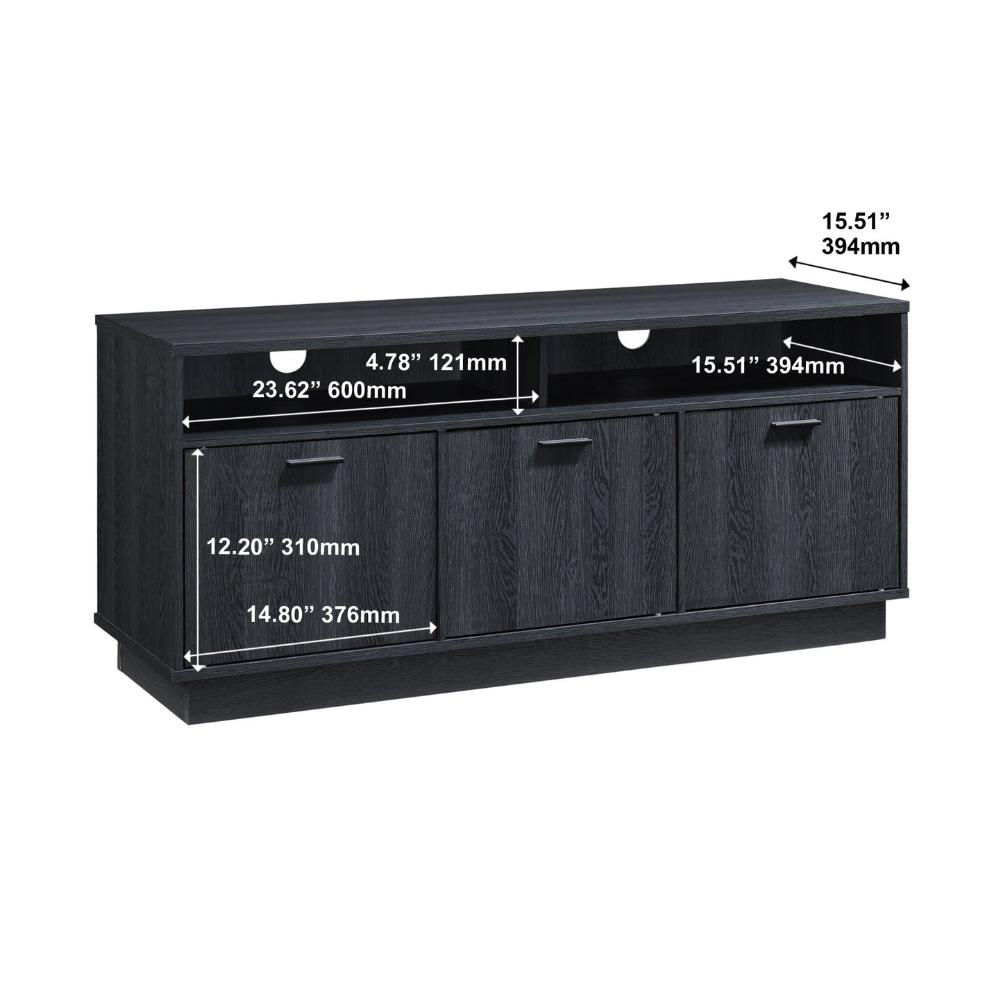 47.24 in. Wood TV Stand with 3 Storage Cabinets Fits TV's up to 55 in.