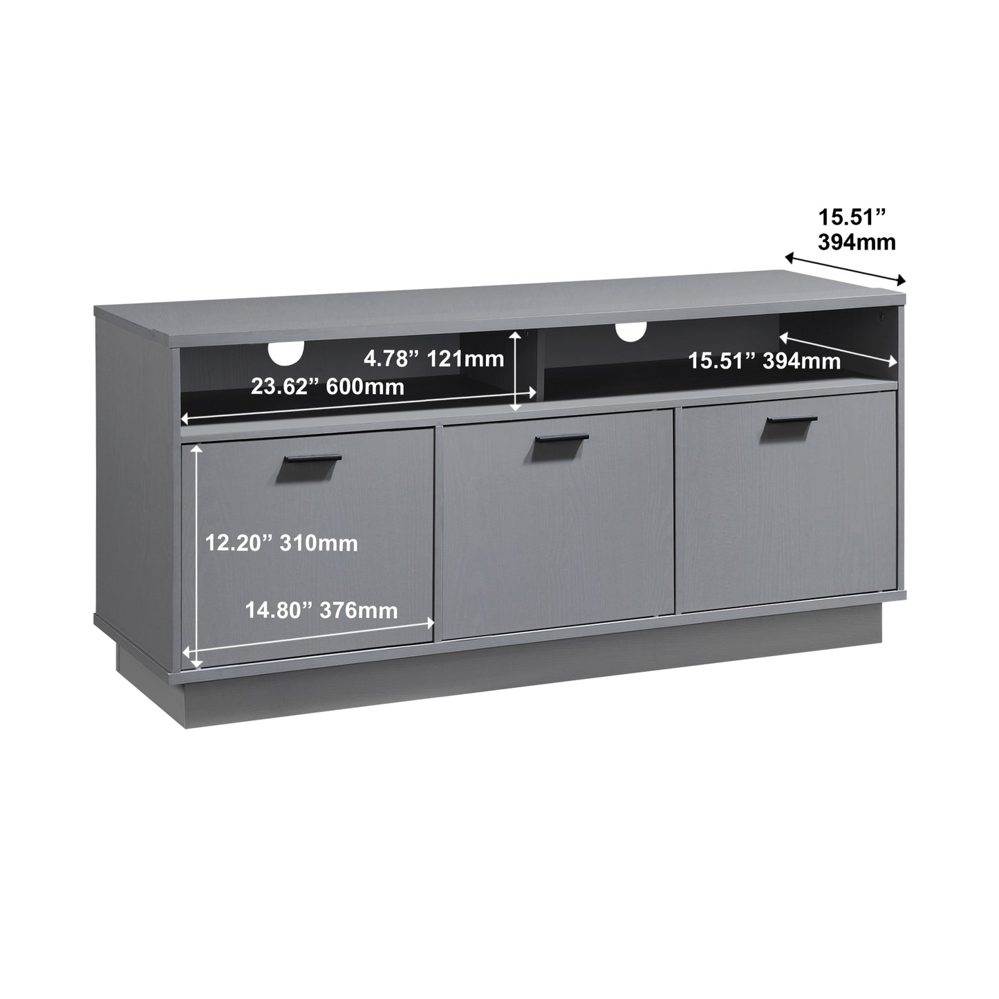 47.24 in. Wood TV Stand with 3 Storage Cabinets Fits TV's up to 55 in.