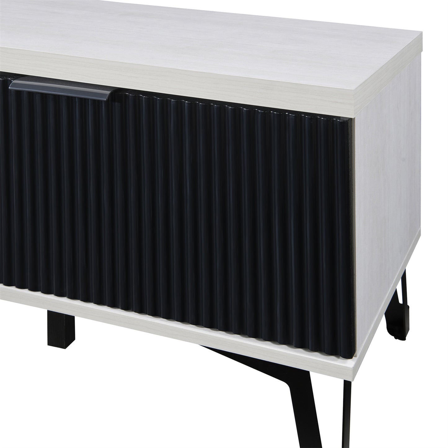 58.66 in. Ivory Wood TV Stand with 2 Storage Cabinets Fits TV's up to 65 in.