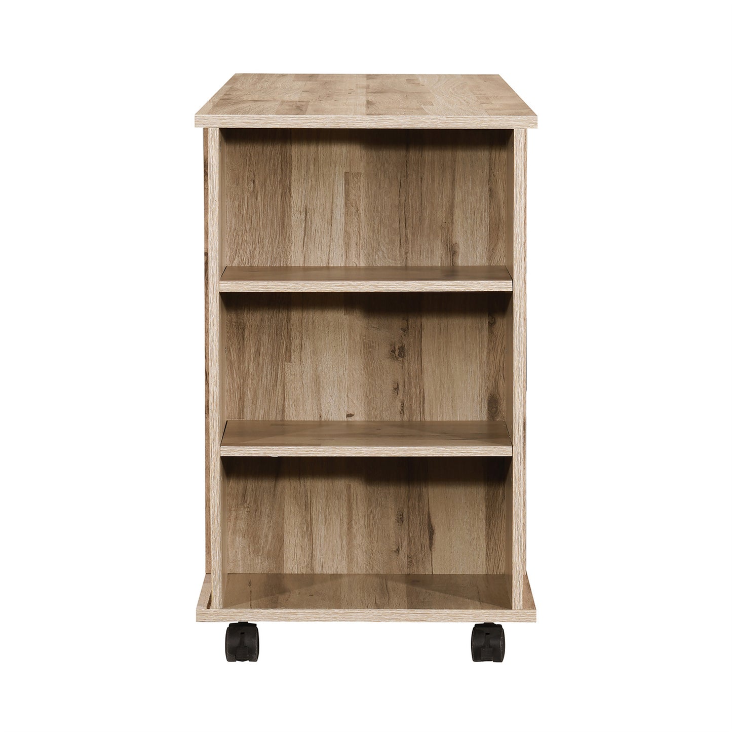 3-Drawer 39in. W Rolling Lateral Filing Cabinet with Locker and Open Storage Shelves for Home Office and Kids Room