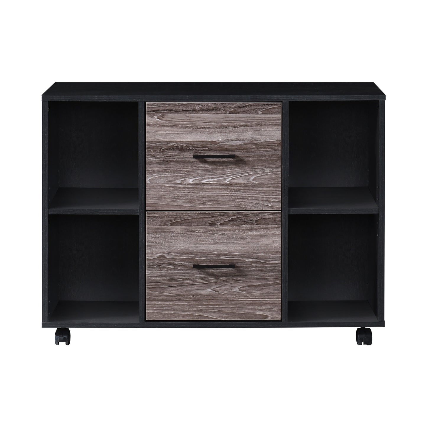 2-Drawer 39in. W File Cabinet for Home Office, Mobile Lateral Filing Cabinet, Printer Stand with Open Storage Shelves for Kids Room