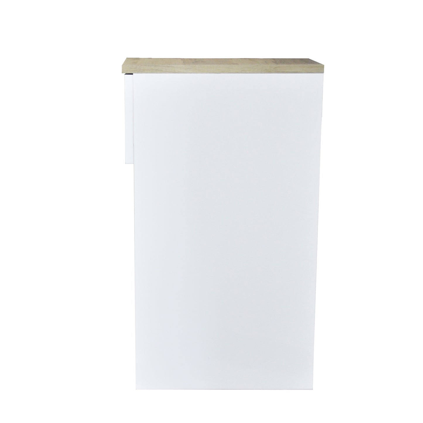 8 in. White Titanium Rectangular Wood End Table with 1 Drawer