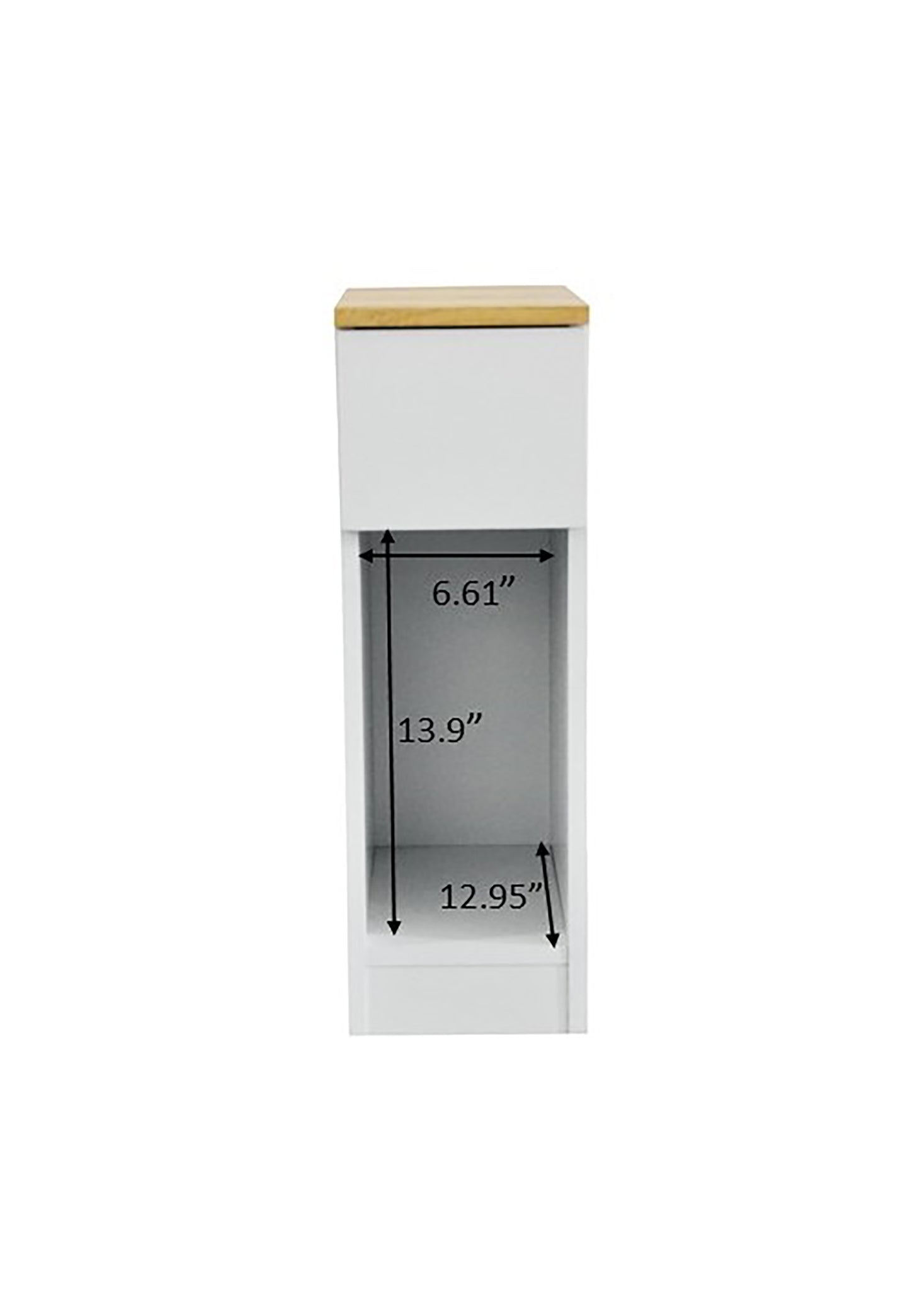 8 in. White Titanium Rectangular Wood End Table with 1 Drawer