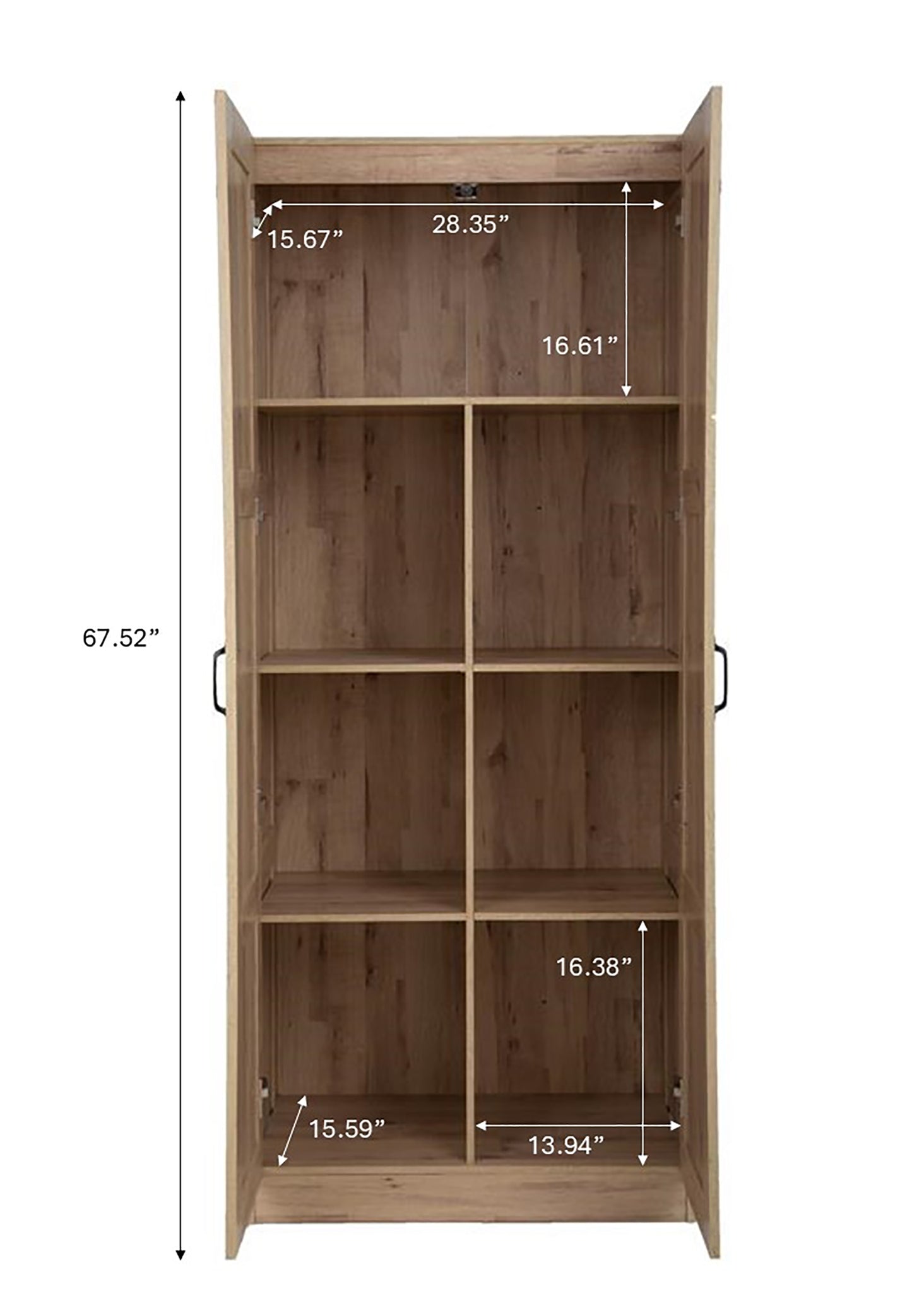 30 in. W x 71 in. H x 16 in. D 5-Shelf Wood Freestanding Cabinet