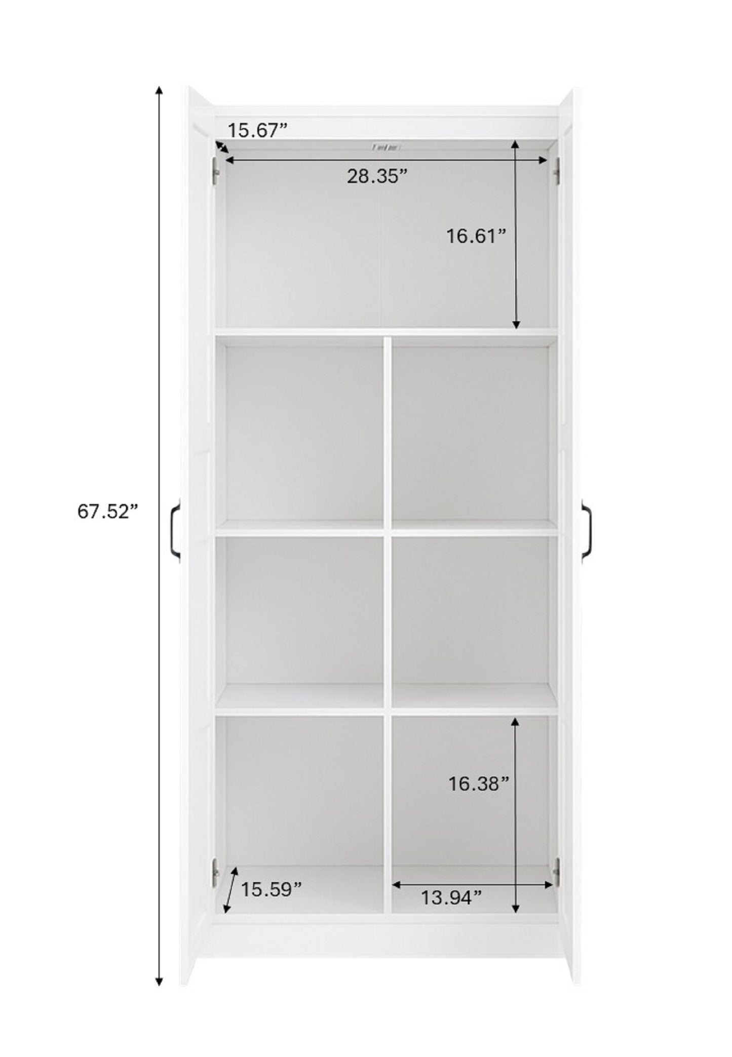 30 in. W x 71 in. H x 16 in. D 5-Shelf Wood Freestanding Cabinet