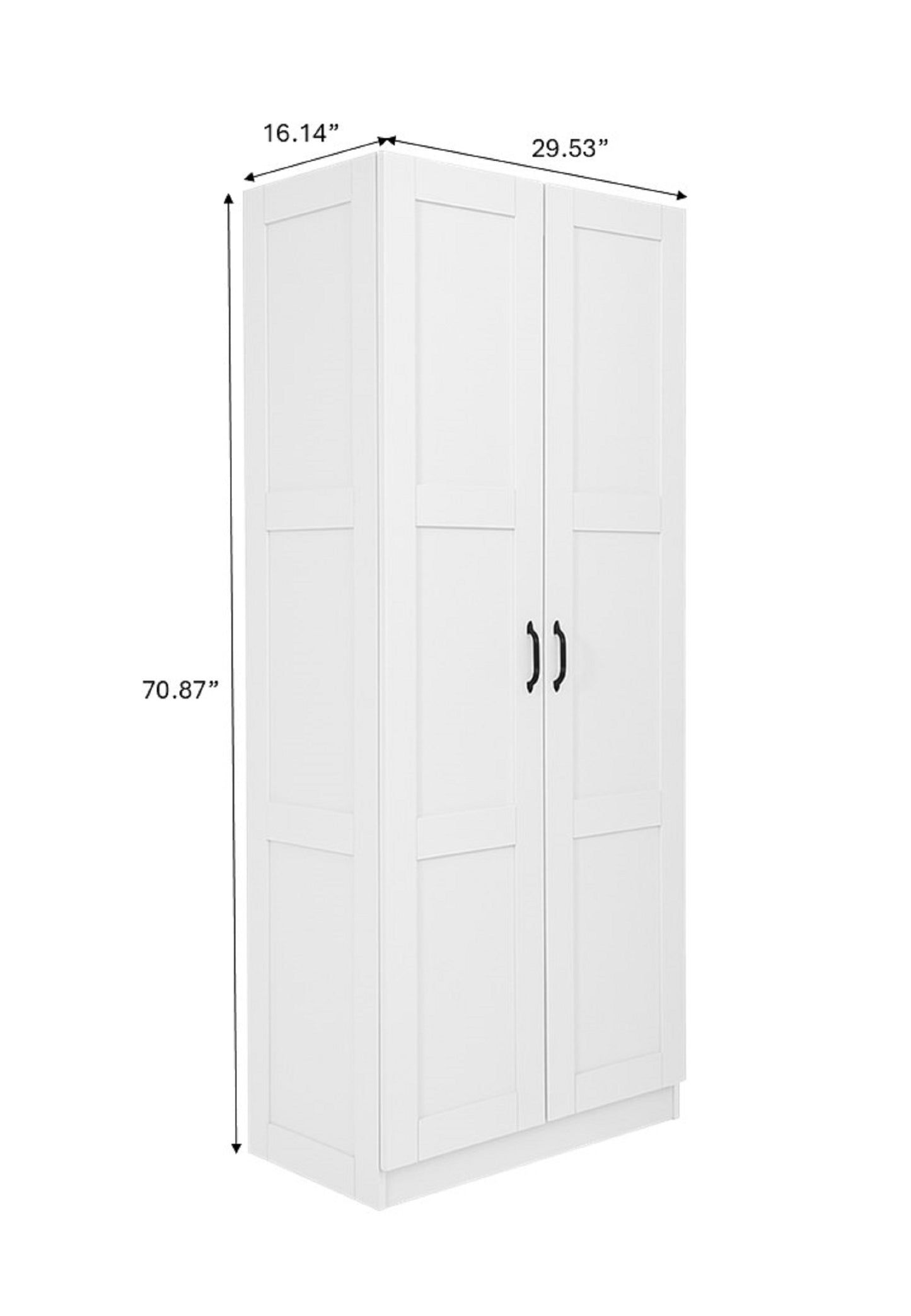 30 in. W x 71 in. H x 16 in. D 5-Shelf Wood Freestanding Cabinet