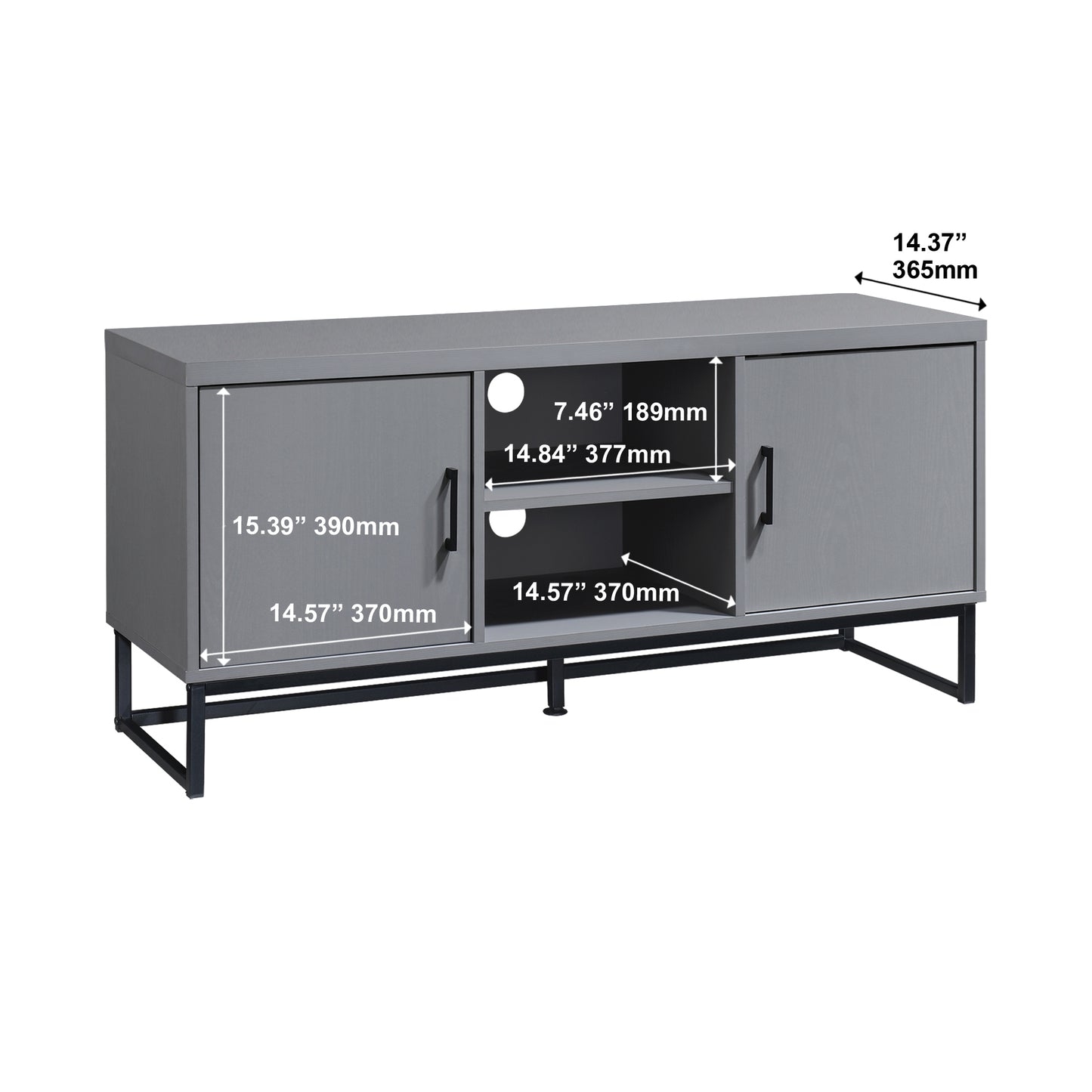 47 in. Wood TV Stand with 2 Storage Cabinets Fits TV's up to 50 in.
