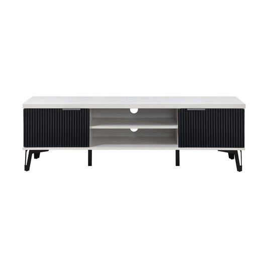 58.66 in. Ivory Wood TV Stand with 2 Storage Cabinets Fits TV's up to 65 in.
