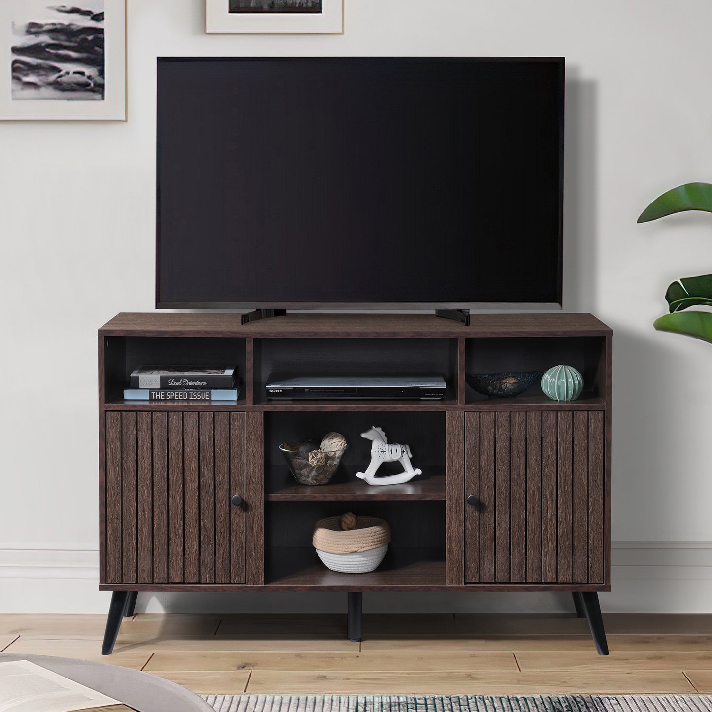 47.25 in. Wood TV Stand with 2 Storage Cabinets Fits TV's up to 55 in.