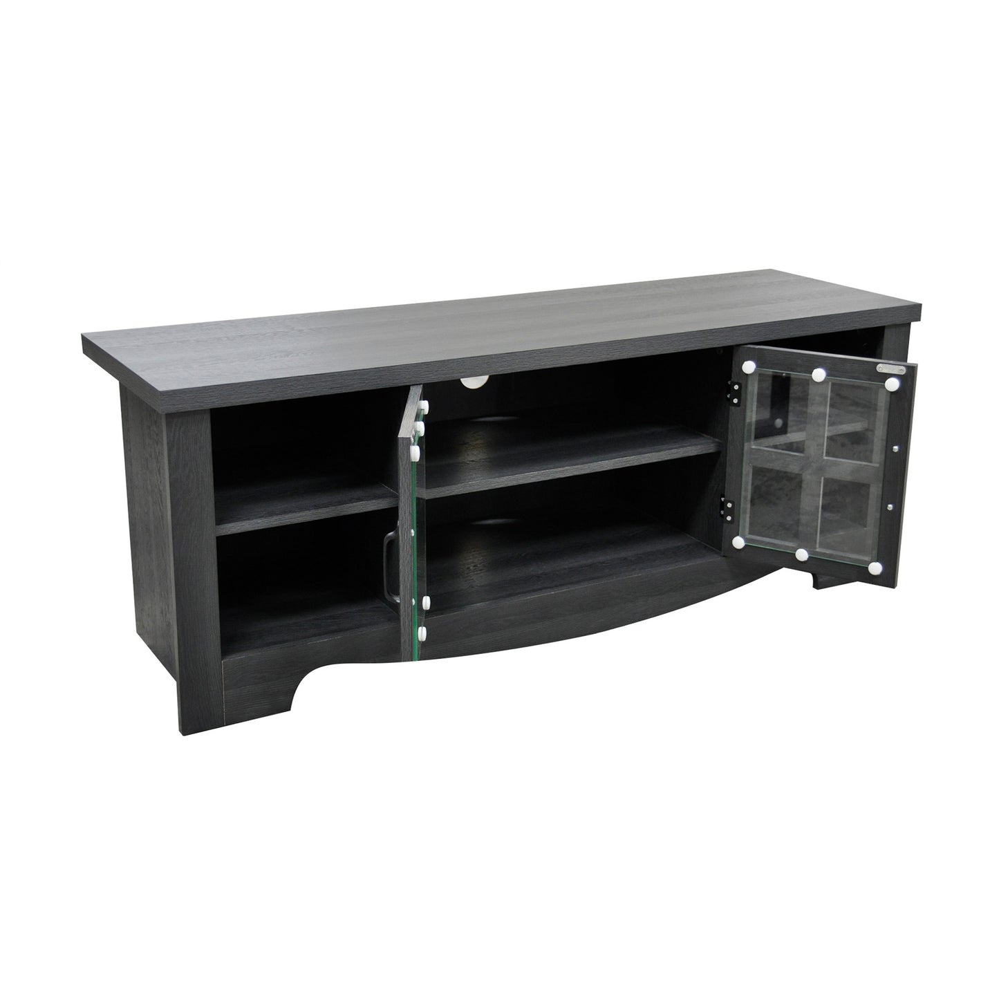 52.37 in.  Wood TV Stand with 1 Glass-fronted Storage Cabinets Fits TV's up to 60 in.