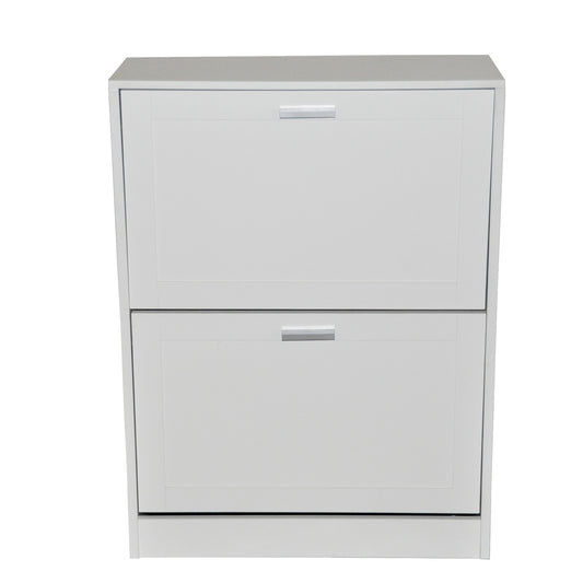 31 in. H x 24 in. W White Titanium Wood Shoe Storage Cabinet
